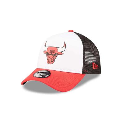 New Era Adult Team Colour Block Chicago Bulls Trucker Cap Άσπρο - Κόκκινο 603580