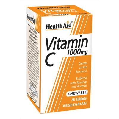 Health Aid Vitamin C 1000 mg 30 Μασώμενες Ταμπλέτες
