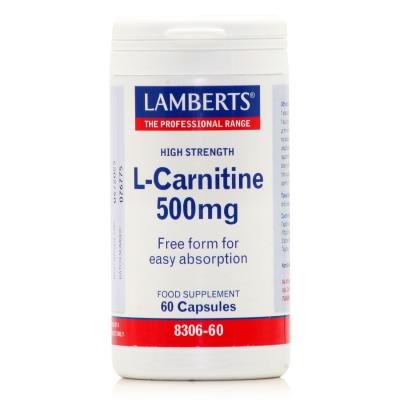 Lamberts L-Carnitine 500mg (60caps) - L-Καρνιτίνη για Υγεία καρδιαγγειακού συστή