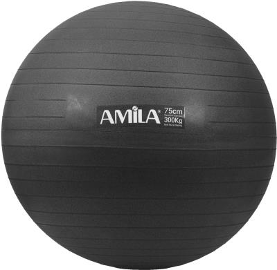 Amila Μπάλα Γυμναστικής Amila Gymball 75Cm Μαύρη Bulk (48417) Μαύρο