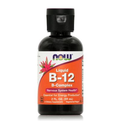Now Foods B-12 Complex Liquid Vegetarian (60 ml) - Υγρή Βιταμίνη Β12, Τόνωση Νευ
