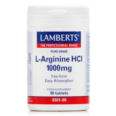 Lamberts L-Arginine 1000mg (90caps) - Αργινίνη, Υγεία Καρδιαγγειακού Συστήματος