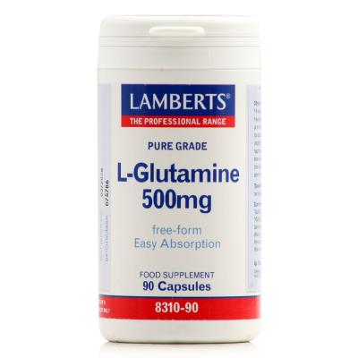 Lamberts L-Glutamine 500mg (90caps) - Υγεία εντέρου και ανοσοποιητικού συστήματο