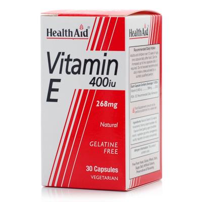 Health Aid Vitamin E 400iu (30caps) - Βιταμίνη Ε, Υγεία Καρδιαγγειακού & Ανοσοπο