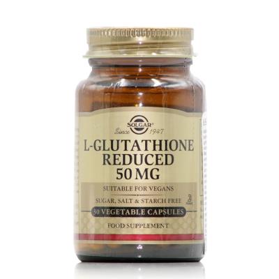 Solgar L-Glutathione 50mg (30veg.caps) - L-Γλουταθειόνη, Προστασία ήπατος, Αντιο