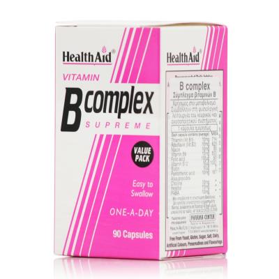 Health Aid B Complex Supreme (90caps) - Συμπλεγμα Βιταμινών Β, Υγεία Νευρικού & 