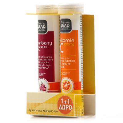 Pharmalead Promo Cranberry (20eff.tabs) & Vitamin C 1000mg (20eff.tabs) - Ενίσχυ