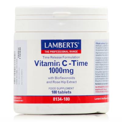 Lamberts Vitamin C-Time 1000mg (180tabs) - Bιταμίνη C για Υγιές ανοσοποιητικό σύ