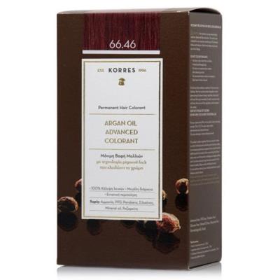 Korres Argan Oil Advanced Colorant 66.46 (50ml) - Μόνιμη Βαφή Μαλλιών, Έντονο Κό