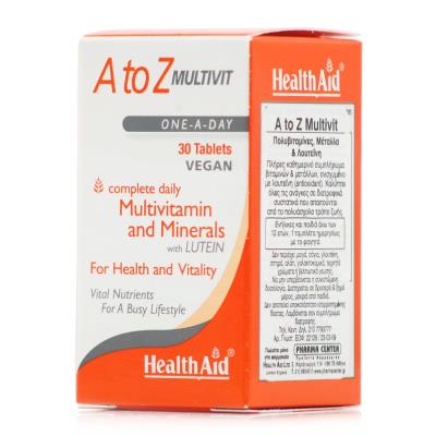Health Aid A to Z Multivit Lutein ( 30tabs ) - Πολυβιταμίνες με Μέταλλα