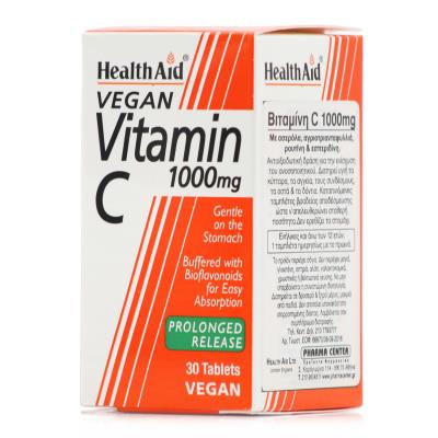 Health Aid Vitamin C 1000mg Prolonged ( 30tabs ) - Βιταμίνη C Βραδείας Αποδέσμευ