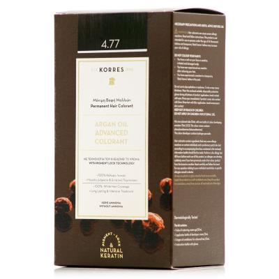 Korres Argan Oil Advanced Colorant 4.77 (50ml) - Μόνιμη Βαφή Μαλλιών, Σκούρο Σοκ