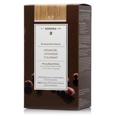 Korres Argan Oil Advanced Colorant 8.7 (50ml) - Μόνιμη Βαφή Μαλλιών, Καραμέλα