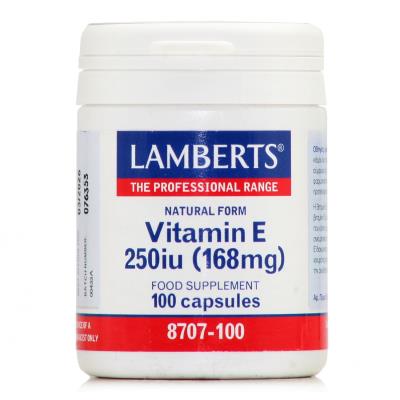 Lamberts Vitamin E 250iu Natural Form (100caps) - Υγεία Δέρματος & Καρδιαγγειακο