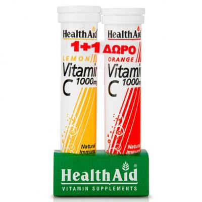 Health aid Promo Pack 1+1 Vitamin C 1000mg Lemon 20 Eff Tabs με ΔΩΡΟ Vitamin C 1