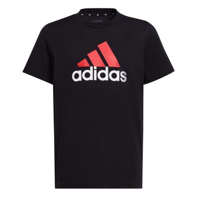 adidas boys essentials two-color big logo cotton t-shirt (HR - BLACK/BLACK