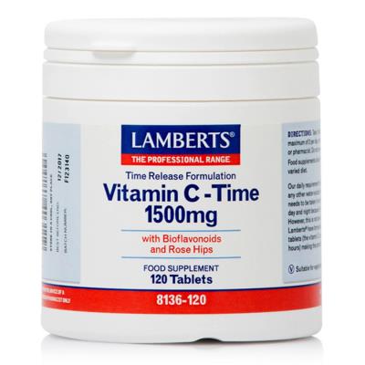 Lamberts Vitamin C Time Release 1500mg (120tabs) - Βιταμίνη C για Υγιές ανοσοποι