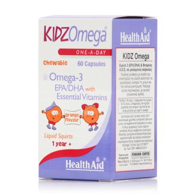 Health Aid Kidz Omega (60chew.caps) - Παιδικές Μασώμενες Πολυβιταμίνες με Ω3 Λιπ