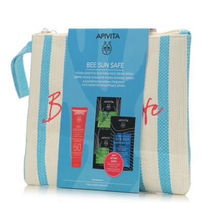 Apivita Promo Bee Sun Safe Sensitive SPF50 (50ml) Face Mask Aloe (2x8ml) Hair Ma