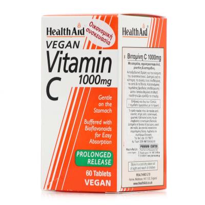Health Aid Vitamin C 1000mg Prolonged Release ( 60tabs ) - Βιταμίνη C, Ενίσχυση 