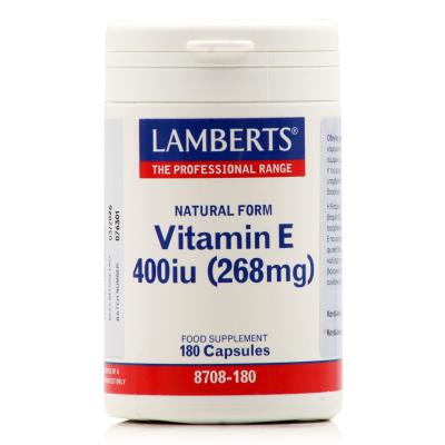 Lamberts Natural Form Vitamin E 400iu (180caps) - Υγεία δέρματος & καρδιάς