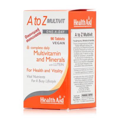 Health Aid A to Z Multivit Lutein (90tabs) - Πολυβιταμίνες με μέταλλα